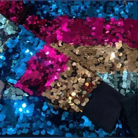 PINK VS FASHION SHOW BLING RAINBOW SEQUINS JACKET - Picture 9 of 11